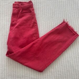 Red MOTHER Jeans